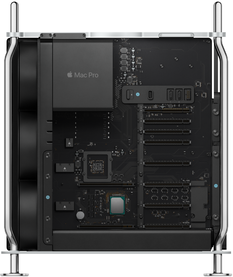 Hình ảnh bên trong tháp Mac Pro.