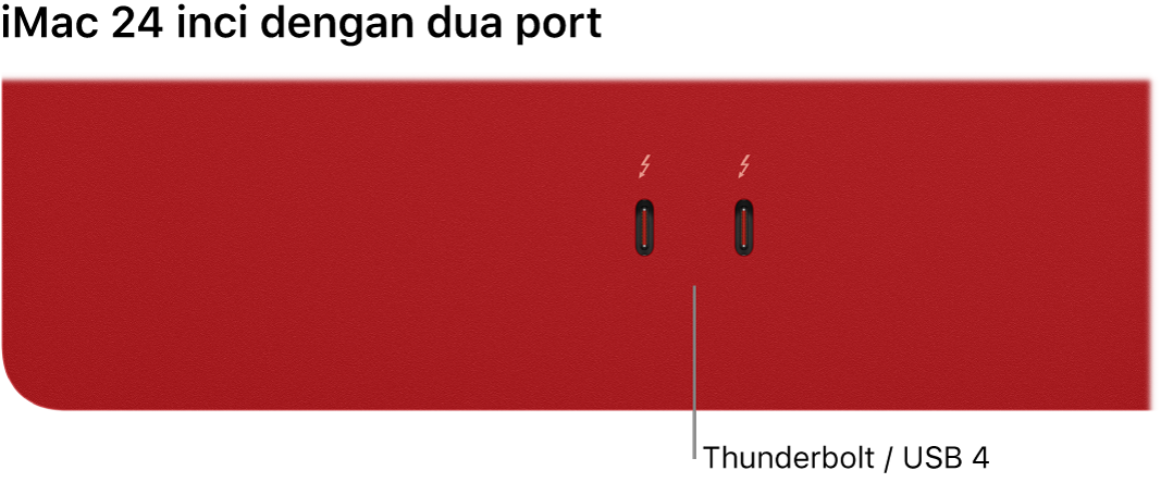 iMac menampilkan dua port Thunderbolt / USB 4.