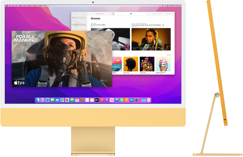 24‑tums iMac framifrån och från sidan.