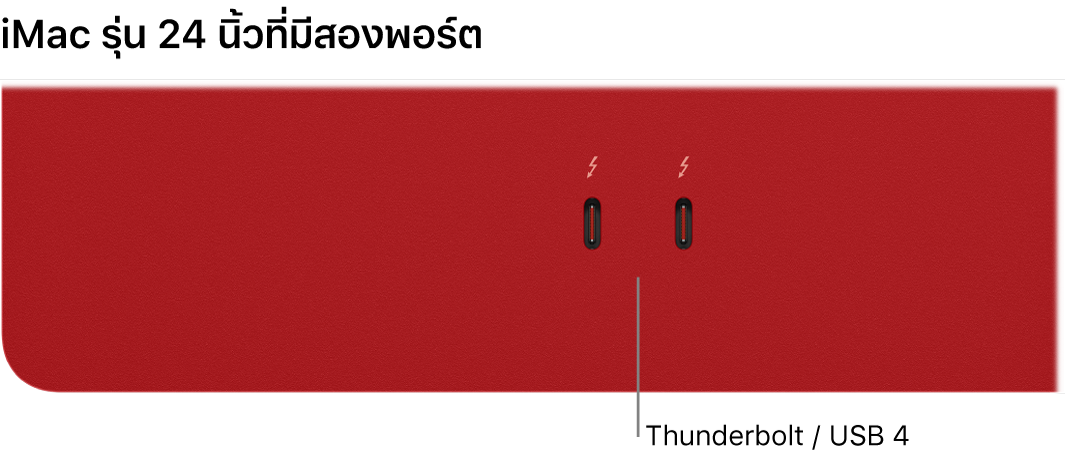 iMac ที่แสดง Thunderbolt / USB 4 จำนวนสองพอร์ต