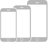 رسم توضيحي يعرض ثلاث طرز من الـ iPhone بها زر الشاشة الرئيسية.
