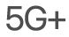 Иконката за състоянието на 5G+.