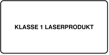 Ein Etikett mit der Bezeichnung „Produkt der Laserklasse 1“.