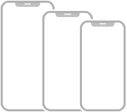 An illustration of three iPhone models with Face ID.
