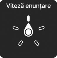 Controlul rotor cu discul îndreptat către configurarea Viteză enunțare.