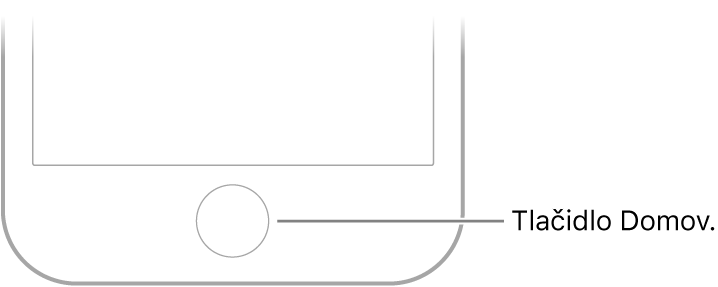 Tlačidlo Domov v spodnej časti iPhonu.