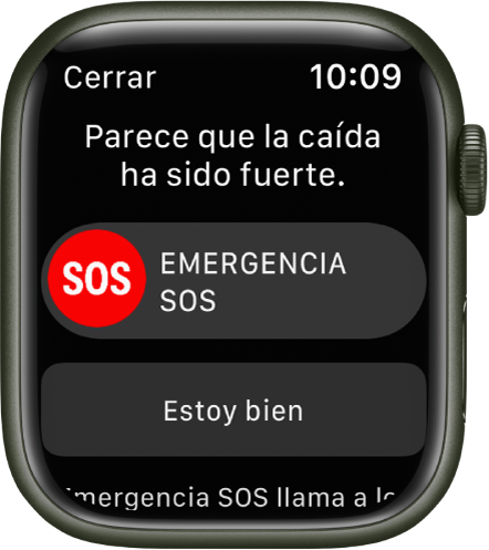 La pantalla de detección de caídas.