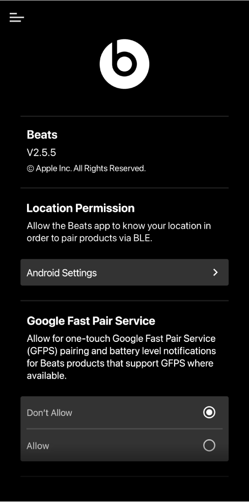 Beats app showing Select Your Beats screen