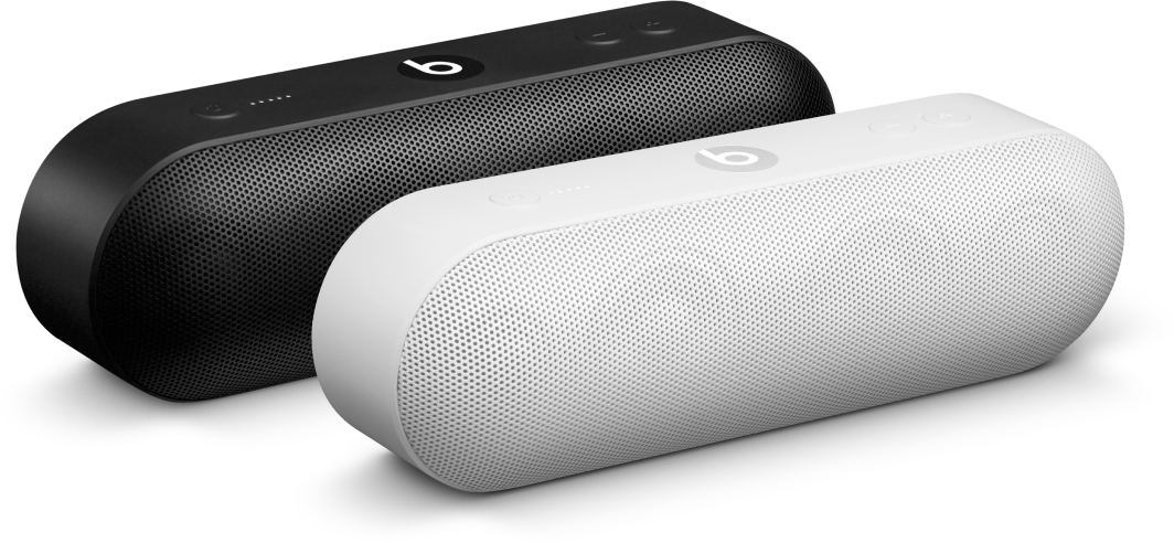 A black speaker and a white speaker in an Amplify group