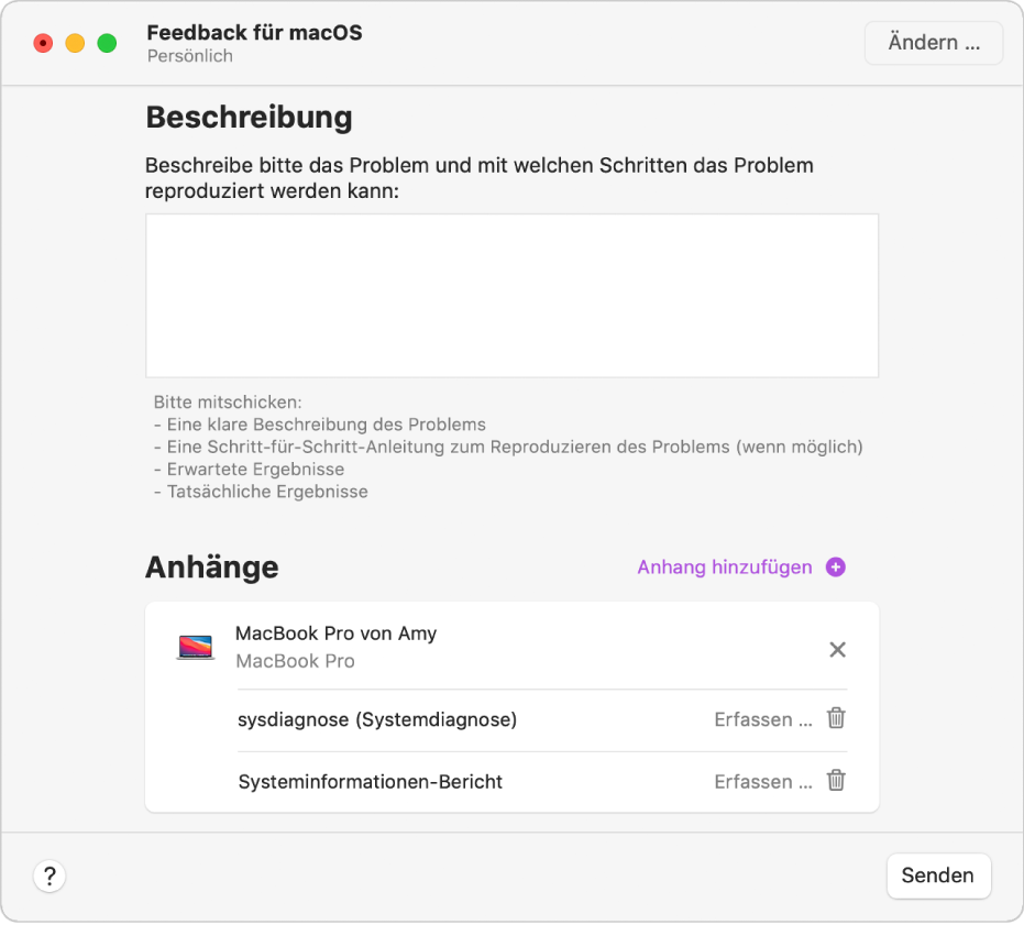 Feedback-Assistent-Fenster „Dateien anhängen“