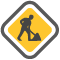 ícone de obras na estrada