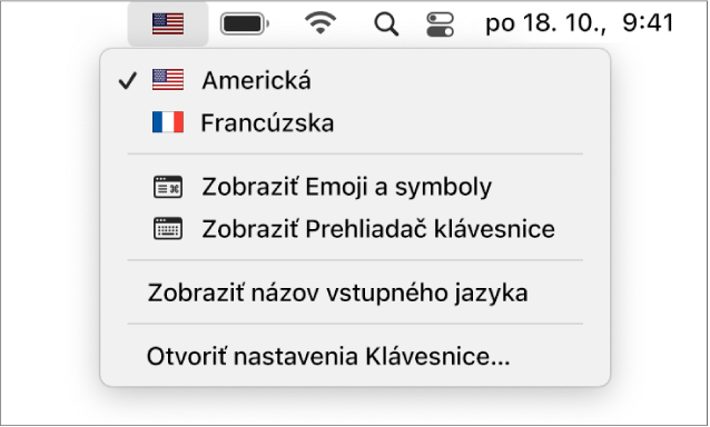 Menu Vstup v pravom hornom rohu lišty.