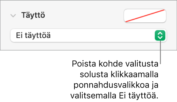 Säädin, jolla poistetaan objekti valitusta solusta.