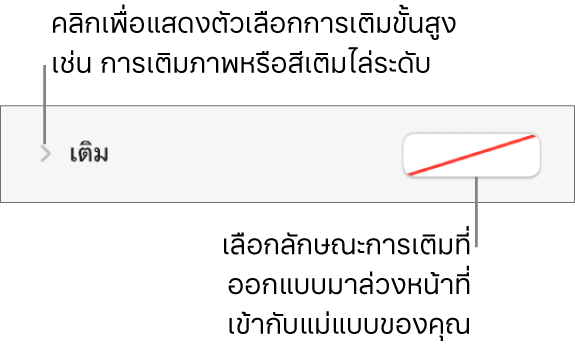 ตัวควบคุมสำหรับการเลือกสีเติม