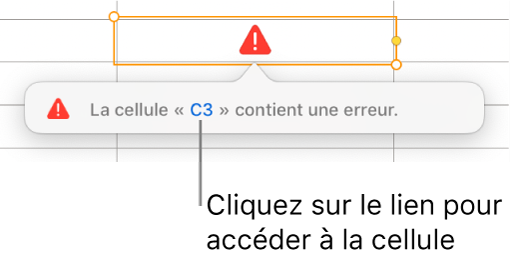 Lien d’erreur de cellule.