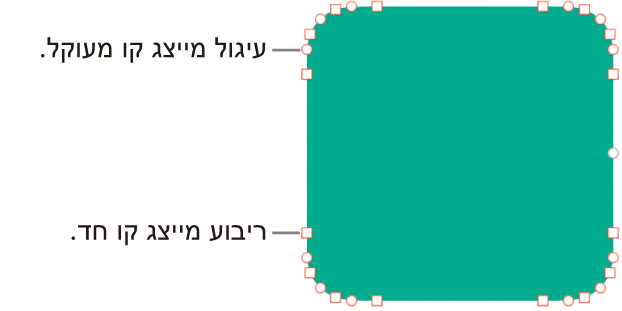 צורה עם נקודות ניתנות לעריכה.