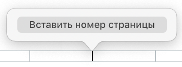 Кнопка «Вставить номер страницы» под верхним колонтитулом.