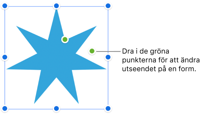 En form med markeringshandtag.