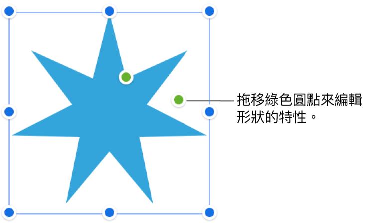 帶有選擇範圍控點的形狀。