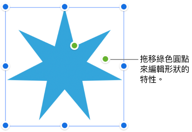 帶有選取控點的形狀。