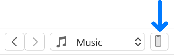The Device button selected near the top of the iTunes window.