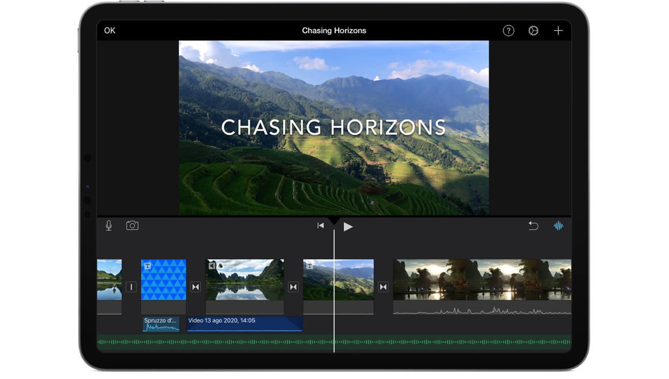 Progetto in iMovie su iPad.