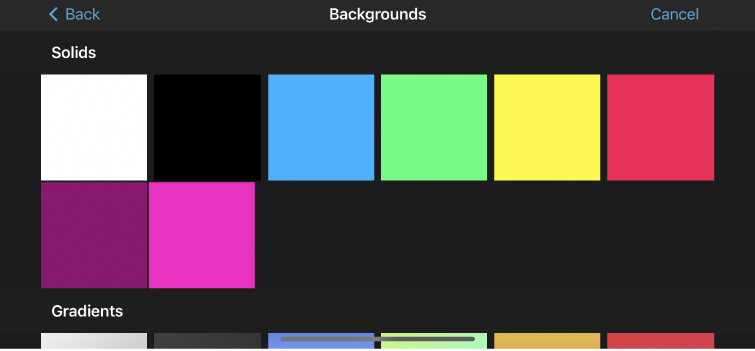 The Backgrounds browser.