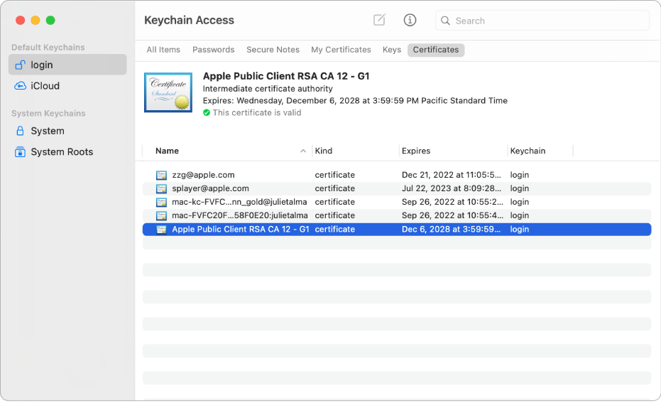 mac keychain access default passwor