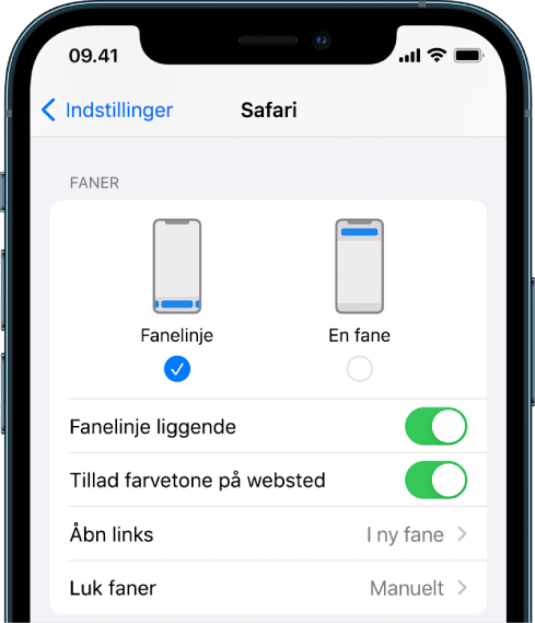 Tilpas dine indstillinger Safari på iPhone Apple-support (DK)