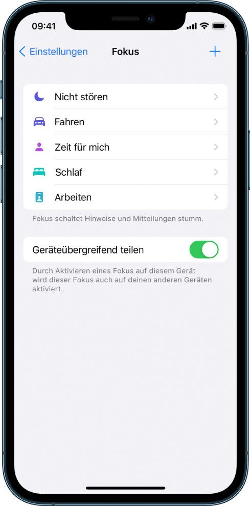 Einrichten Eines Fokus Auf Dem Iphone Apple Support Lu
