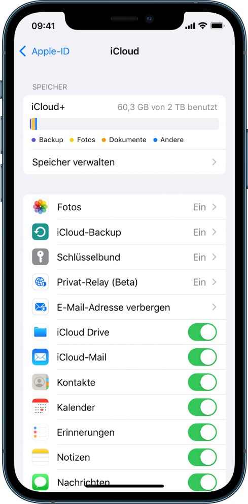 Verwenden Von Icloud Auf Dem Iphone Apple Support At