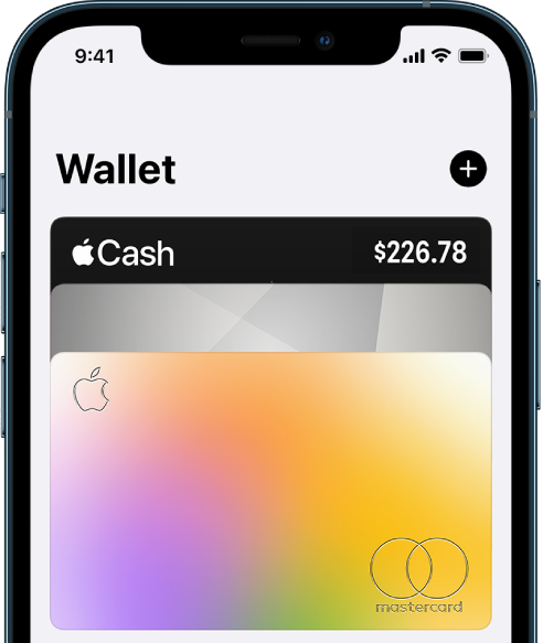 The top half of the Wallet screen, showing several credit and debit cards. The Add button is at the top-right corner.