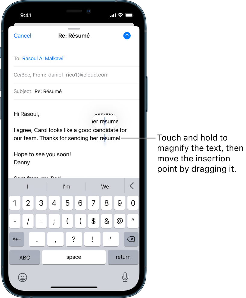 copy text from mac to iphone