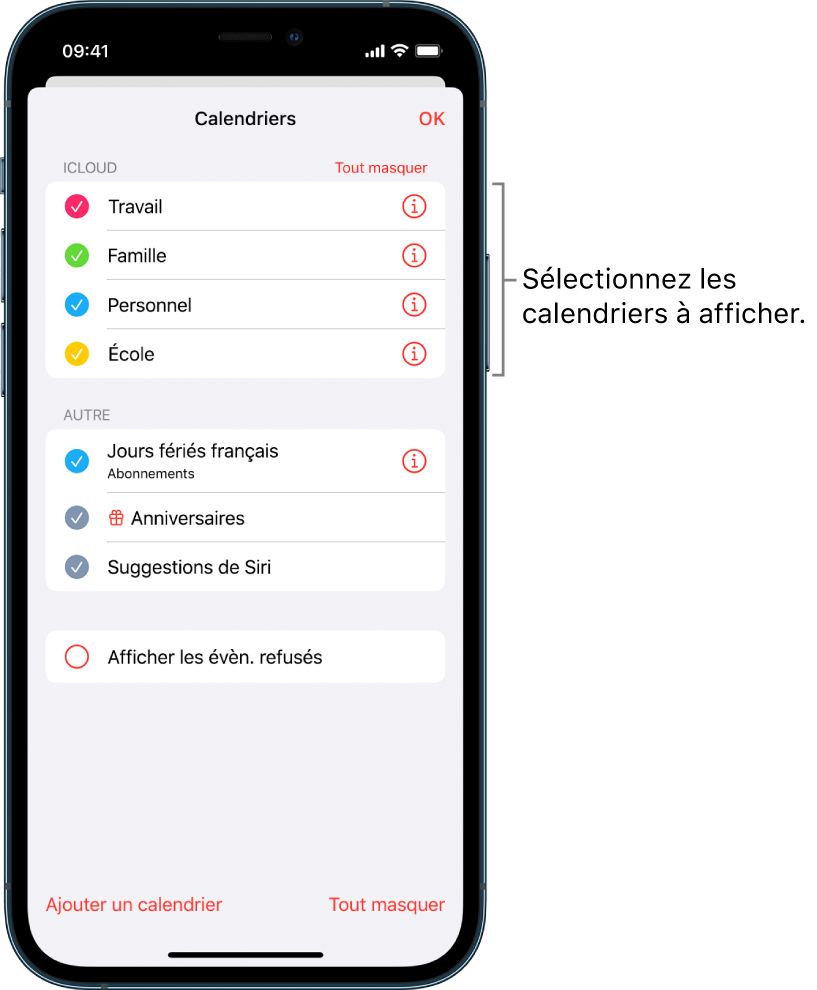 Configurer Plusieurs Calendriers Sur L Iphone Assistance Apple Fr