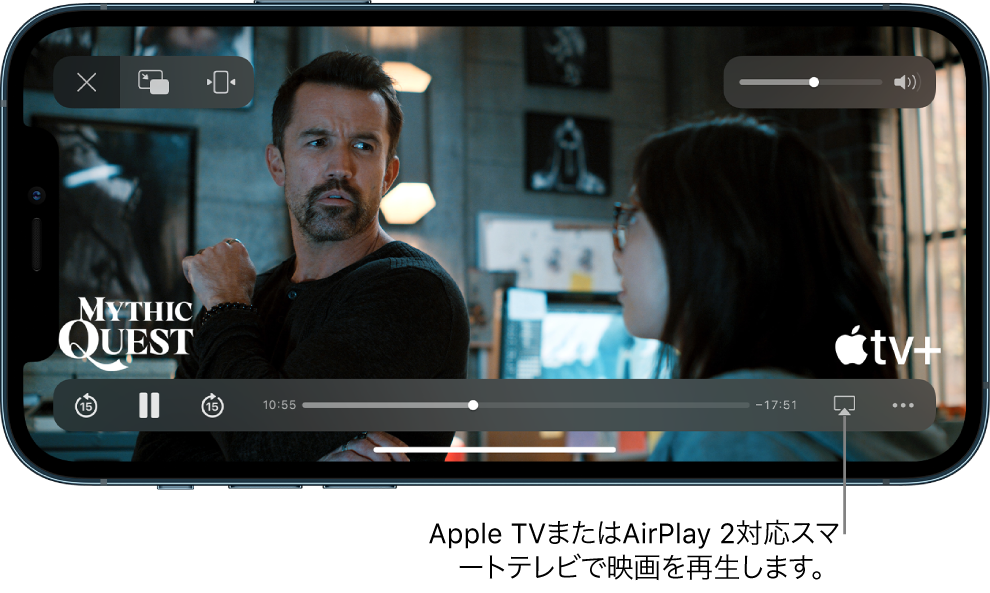 Iphoneからapple Tvまたはスマートテレビにビデオや写真をワイヤレスでストリーム再生する Apple サポート 日本