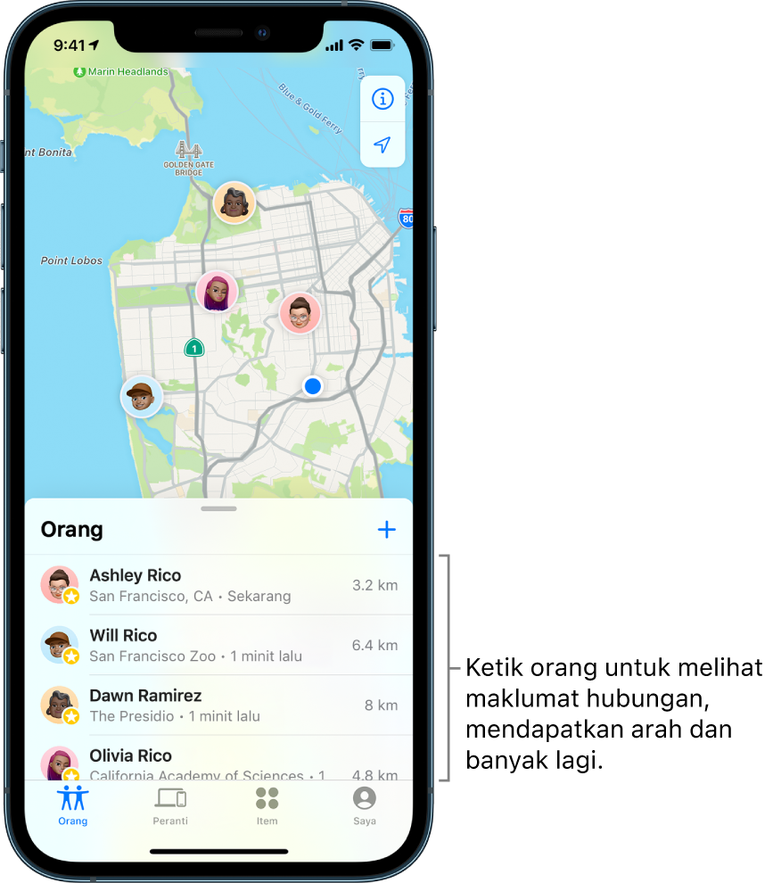 Cari rakan dalam Cari pada iPhone - Apple Support (MY)