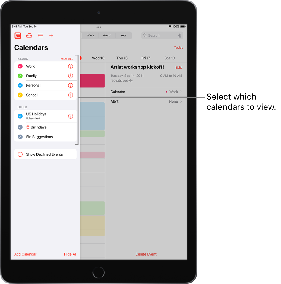 ipad calendar app you can write on