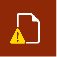 Icono de aviso de “Archivo no encontrado”