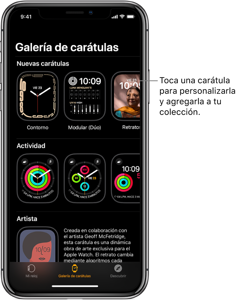 Explorar la galería de carátulas en el Apple Watch - Soporte técnico de  Apple (US)