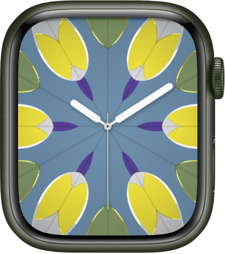 Kaleidoskooppi-kellotaulu, jossa voit lisätä komplikaatioita ja säätää kellotaulun kuvioita.