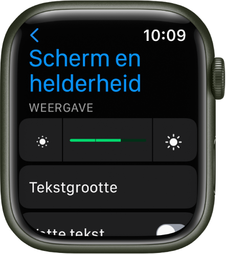 Helderheid, tekstgrootte, geluiden en voelbare signalen aanpassen op de Apple  Watch - Apple Support (NL)