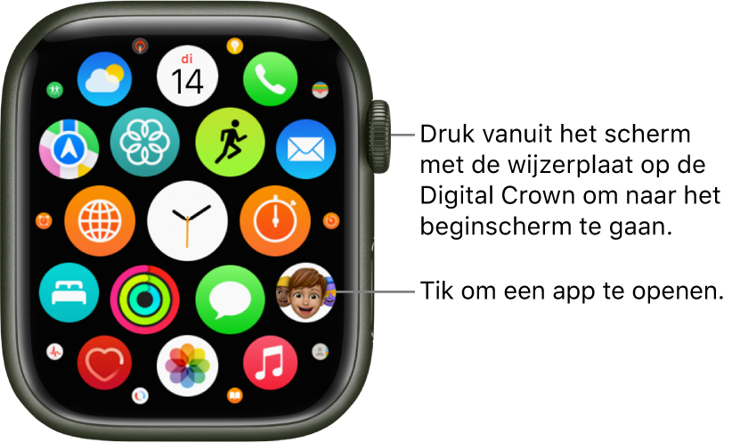 Apps op je Apple Watch openen - Apple Support (NL)