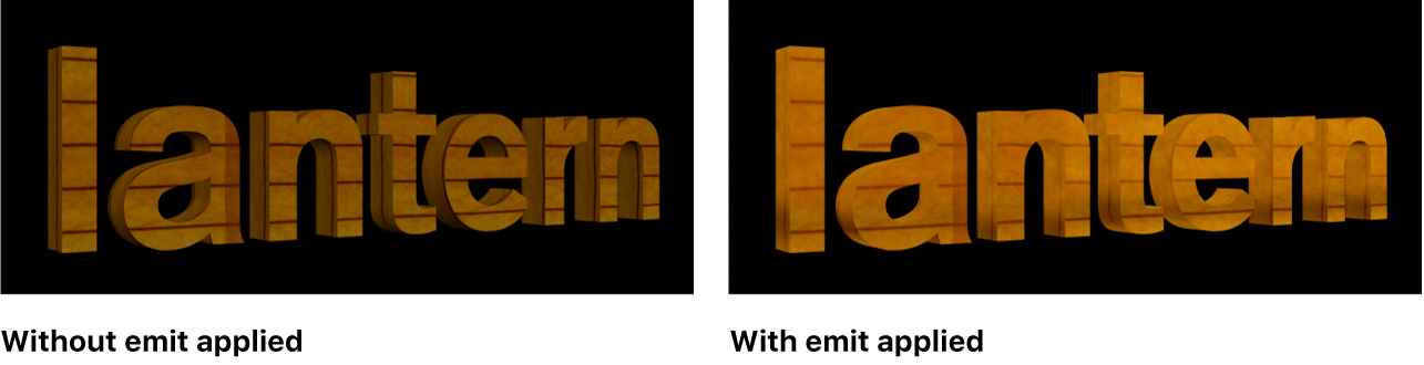 Canvas showing the effect of emit layer