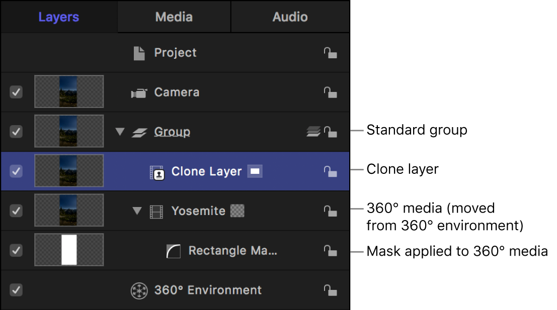 New Clone Layer in the Layers list
