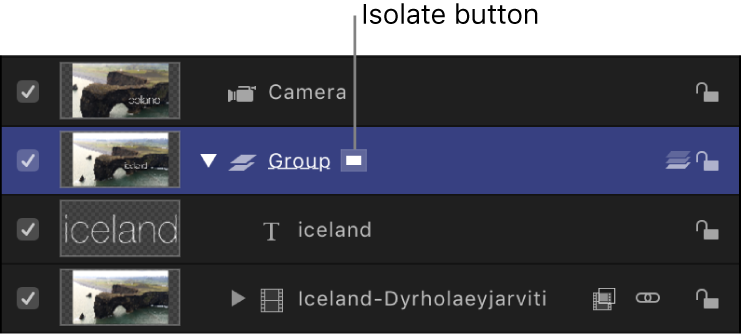 Inactive Isolate button in Layers list