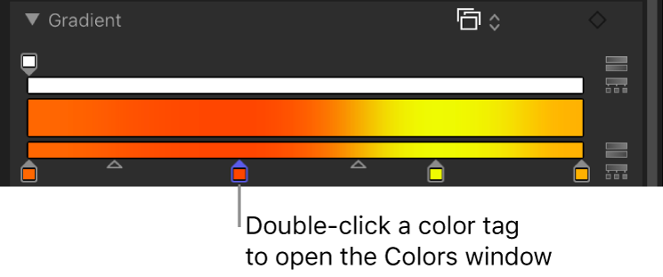 Color tag in gradient editor
