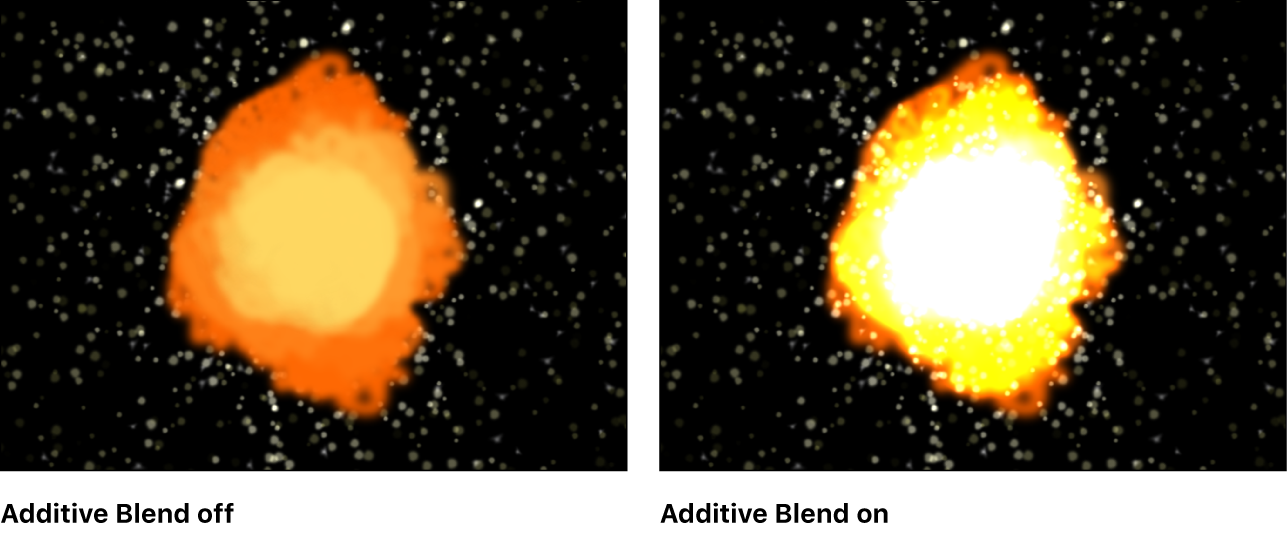 Canvas showing effect of Additive Blend setting