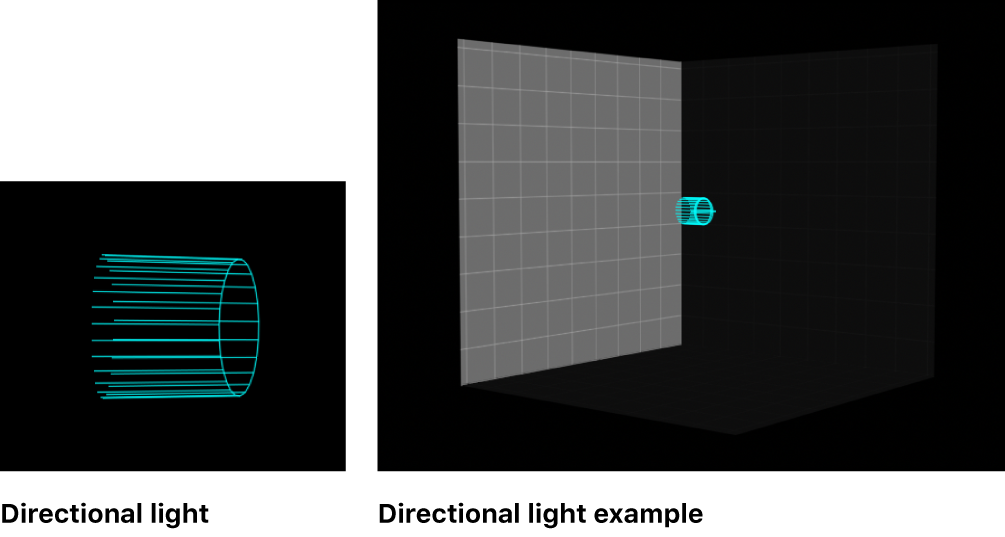 Canvas showing example of directional light