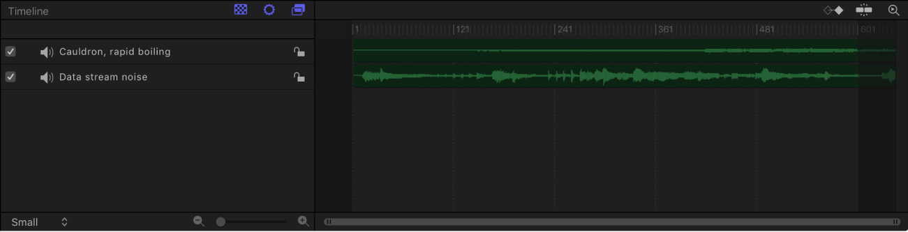Audio Timeline containing two tracks