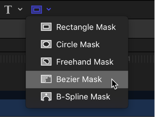 Bezier Mask tool in the canvas toolbar
